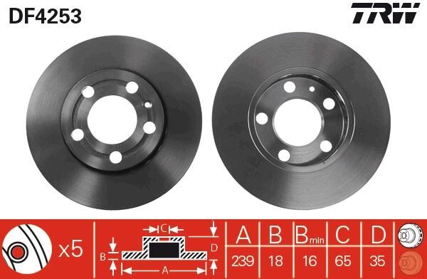 ÖN FREN AYNASI POLO 07 FABIA 00 FOX 03 1.2-1.4 16V-1.6 16V-1.9SDI 239x18x5DLxHAVALI