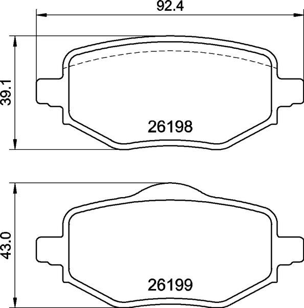 Arka Fren Balatası Otomatik El Freni Corsa F-C4-208-2008-Ds3