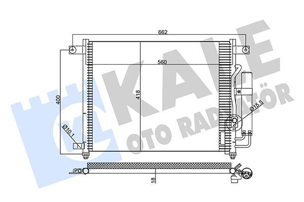 Klima Kondenseri Chevrolet Aveo-Kalos 1.4İ 16V 02 Al/Al 560X457.5X18