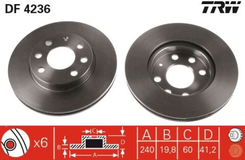 ÖN FREN AYNASI CORSA C 1.0-1.2 16V 01 11 ABS Lİ 240x20x4DLxHAVALI