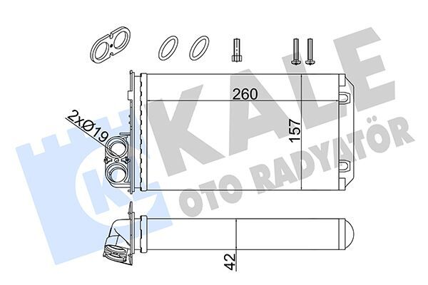 Kalorifer Renault Trafıc Iı-Opel Vıvaro A-Nıssan Prımastar 1.9/2.0/2.5Dcı 01 Conta İlaveli Al/Mknk 260X157X42 93198689
