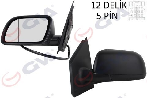 DIŞ DİKİZ AYNASI SOL POLO 02 ELEKTRİKLİ ISITMALI ASFERİK 5 FİŞ VM-194EHAL