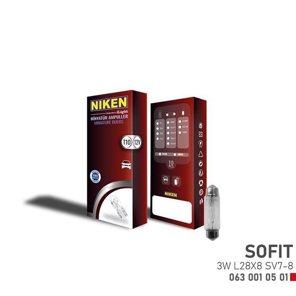 NIKEN SOFIT AMPUL 3W L28X8 SV7-8 12V 10LU