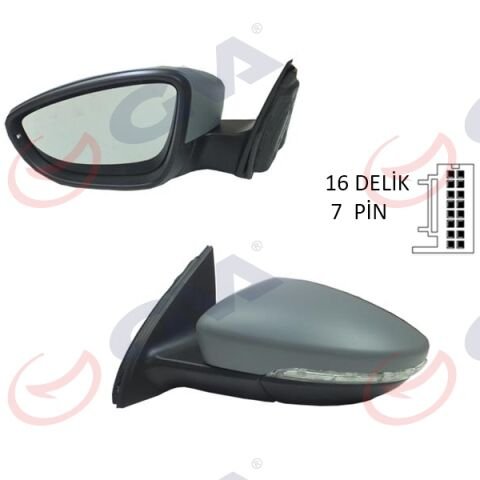 Dış Dikiz Aynası Sol Passat 11 Elektrikli Isıtmalı Ç.Aydınlatmalı Astarlı Asferik 7 Fiş Vm-6194Nehpal