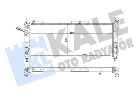 Su Radyatörü Opel Corsa B-Combo-Tıgra 1.2I 1.4I 1.6I 16V 93 At Ac Mekanik 680X268X32