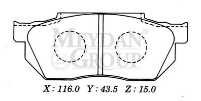 45022-Sb0-670 - Honda Cıvıc- Sd/Hb- 92/95; Ön Fren Balatası Tırnaksız Tip (Disk) (116X43,5X15) (Daıwa)