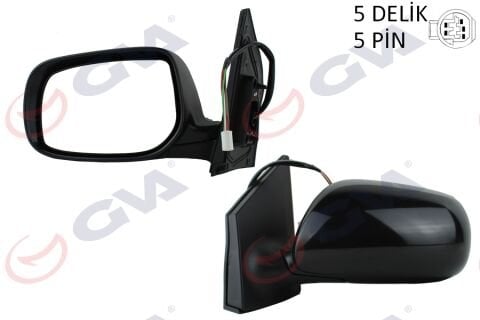 DIŞ DİKİZ AYNASI SOL COROLLA 08 ELEKTRİKLİ ISITMALI ASTARLI KONVEKS 5 FİŞ VM-6263NEHPL