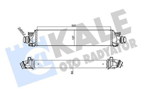 TURBO RADYATORU INTERCOOLER CHEVROLET AVEO 1.4/ 1.3D 12 600x129x64 AL/BRZ 600X127X64
