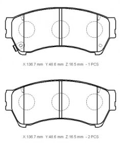 Mazda 6- Sd- 2006; Ön Fren Balatası (disk) (136.7x48.6x16.5)(daıwa) - GSYD3328Z9C