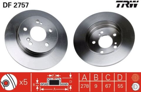 FREN DISKI ARKA MERCEDES W202 W203 CL203 W210 C208 W124