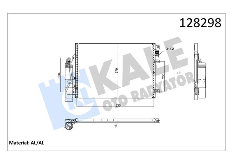 Klima Kondenseri Kurutucu İle Clıo Iı-Kng 97-01 1-2-1.4-1.5Dcı-1.6-1.9 514X376X16