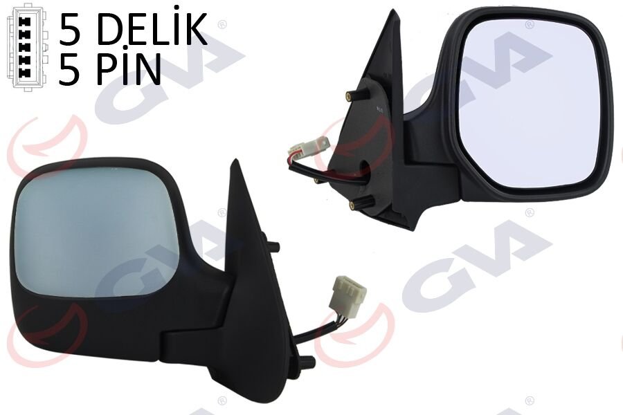 DIŞ DİKİZ AYNASI SAĞ BERLINGO-PARTNER 97 ELEKTRİKLİ ISITMALI ASTARLI KONVEKS 5 FİŞ VM-118EHPR