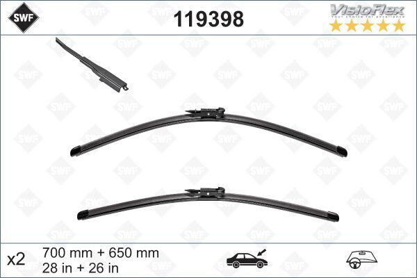 Sılecek Supurgesı Takımı 700Mm / 650Mm Mercedes Vıto W639 03 Swf