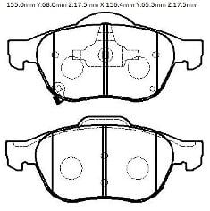 04465-05080 - Toyota Avensıs- 01/02; Ön Fren Balatası 1,6/1,8/2,0 (Disk) (155X71,1X17,5/15;6,4X68,4X17,5) (Daıwa)