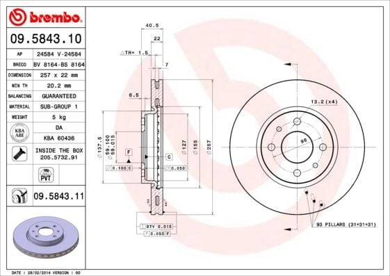 ÖN FREN AYNASI DOBLO-LINEA-FIORINO-BIPPER-NEMO-LINEA-500-BRAVO-MITO-IDEA 15JNT 257.5x22x4DLxHAVALI