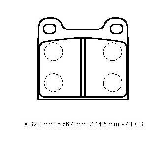 A0014200620 - Mercedes S Sl Class- W126- 81/91; Arka Fren Balatası (Kablosuz)(Disk) (62X56,4X14,5)(Bramax)