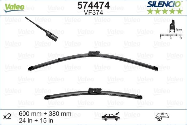 Silecek 60 38Cm X2 Flat Blade-Muz Tipi Audı A1 11 Vw Polo 09