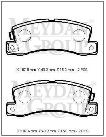 04466-12120 - Toyota Avensıs- 01/02; Arka Fren Balatası 2,0 (Disk) (107,6X43,2X15) (Daıwa)