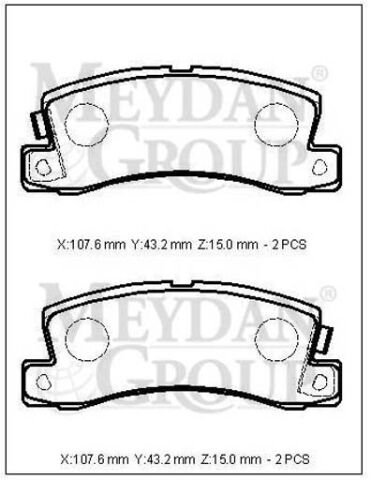 04466-12120 - Toyota Corolla- Verso- Hb- 02/07; Arka Fren Balatası (Disk) (107,6X43,2X15) (Daıwa)