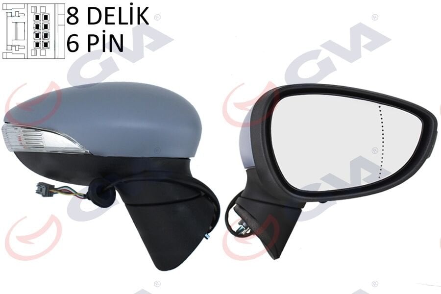DIŞ DİKİZ AYNASI SAĞ FIESTA 08 14 ELEKTRİKLİ ISITMALI SİNYALLİ ASTARLI 6 FİŞ VM-6313EHPAR