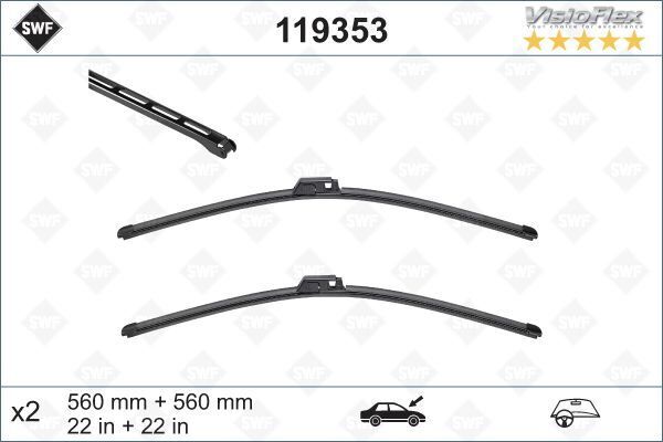 Sılecek Supurgesı Takımı 560Mm / 560Mm Mercedes W203 Cl203 S203 C209 A209 . Audı A4 Swf
