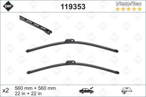 Sılecek Supurgesı Takımı 560Mm / 560Mm Mercedes W203 Cl203 S203 C209 A209 . Audı A4 Swf