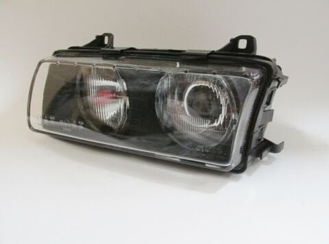 Bmw 3 Serı- E36- Sd/coupe- 91/98; Far Lambası Sol Man/elk (çizgili Cam) Mercekli Siyah 4fişli(dj - 63121393272