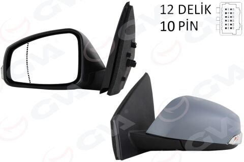 Elektrikli Isıtmalı Sinyalli Katlanır Astarlı Konveks Sağ R Megane Fluence 08-