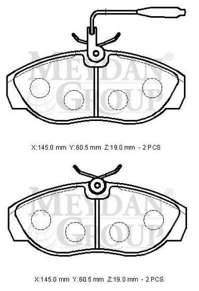 4254.51 - Opel Vıvaro- 04/08; Ön Fren Balatası (2 Kablolu)(Disk)(145X60,5X18) (Bramax)